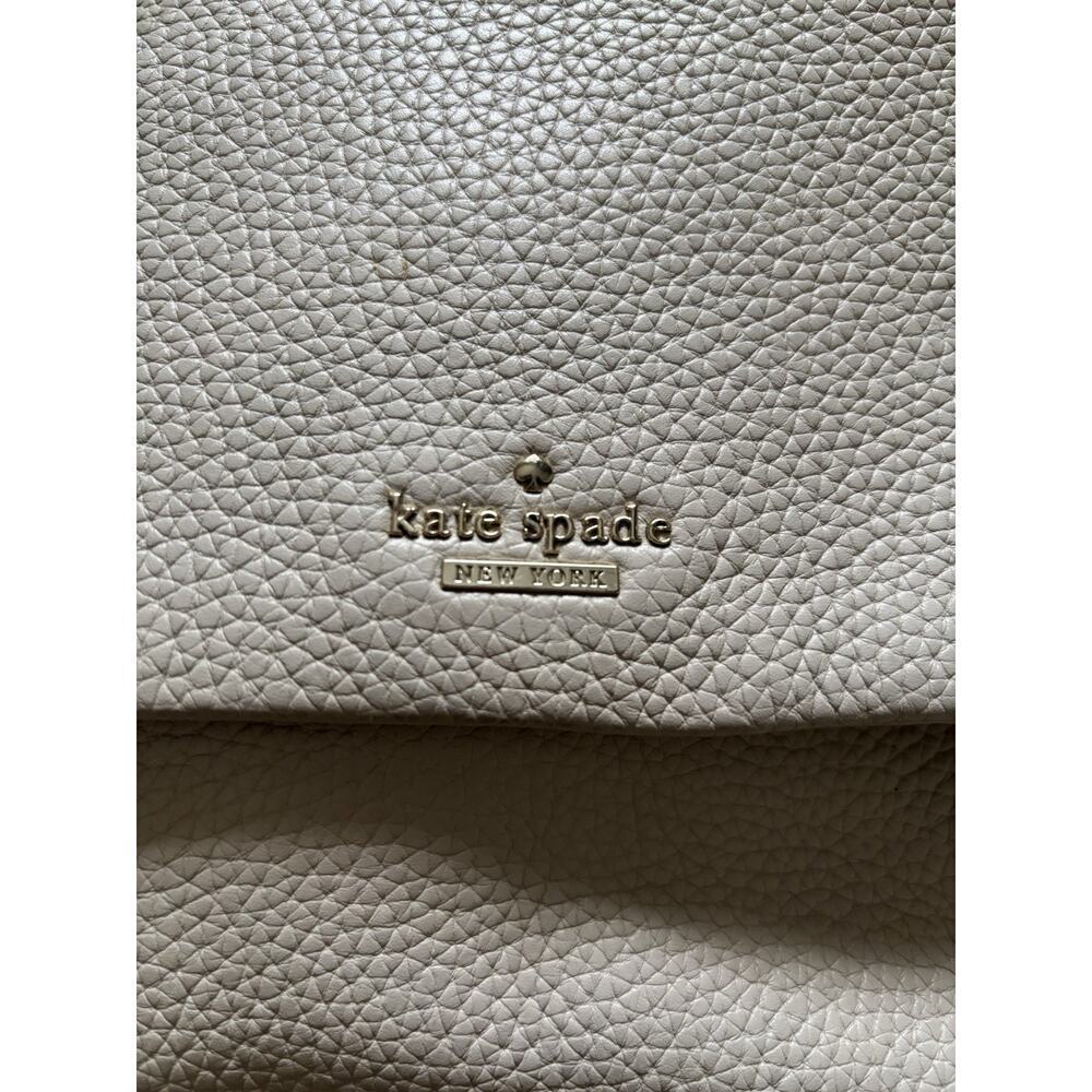 KATE SPADE Allene Holden Street Pebbled Leather Shoulder Bag In Beige Bone EUC - Picture 2 of 9